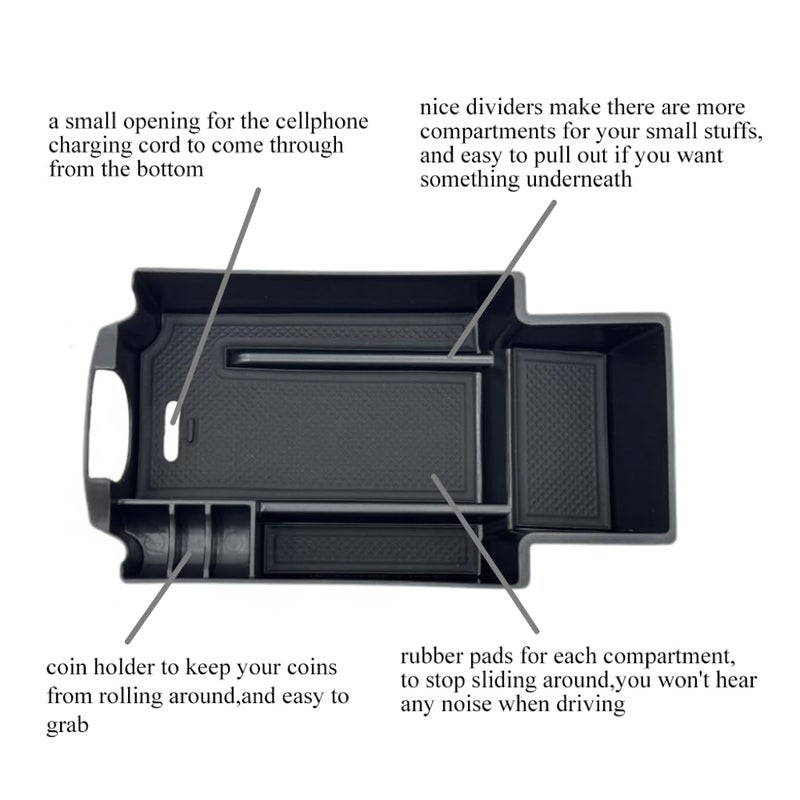Vesul Center Console Organizer Compatible with 2014-2019 Mercedes-Benz Benz CLA-Class CLA45 AMG CLA250/2015-2020 GLA-Class GLA250 GLA45 AMG ABS Armrest Storage Tray Insert Box - Image 3